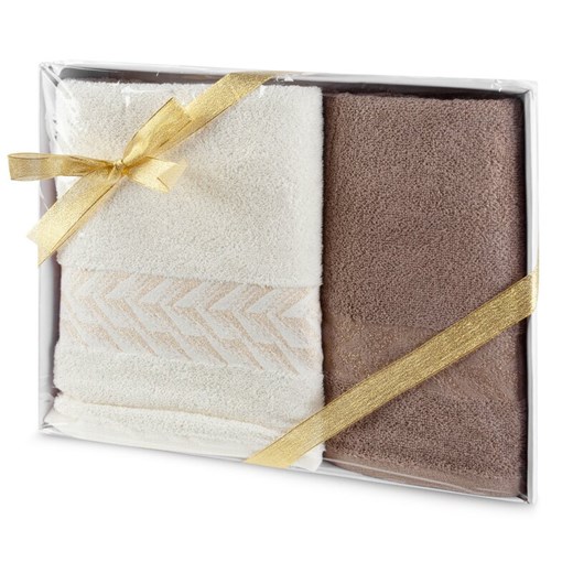 KOMPLET RĘCZNIKÓW GLOW 42 X 33 X 5 CM KREMOWY ze sklepu lenaodniemowlakadoszkolniaka.pl w kategorii Ręczniki - zdjęcie 187435205