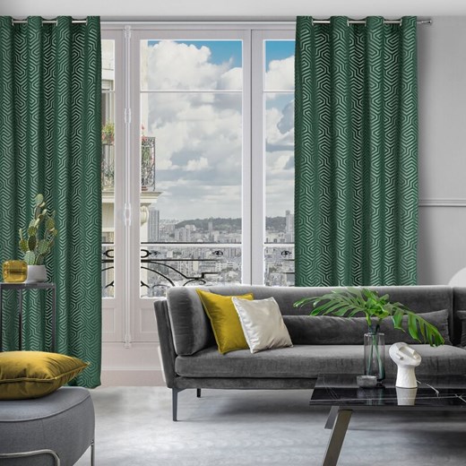 ZASŁONA GOTOWA INGA 140 X 250 CM CIEMNOZIELONY ze sklepu lenaodniemowlakadoszkolniaka.pl w kategorii Zasłony - zdjęcie 187436418