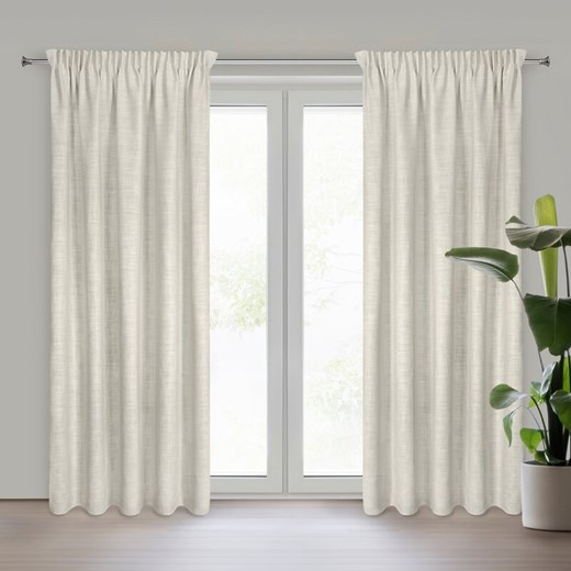 ZASŁONA GOTOWA ROSI NA TAŚMIE 140 X 270 CM CIEMNOBEŻOWY ze sklepu lenaodniemowlakadoszkolniaka.pl w kategorii Zasłony - zdjęcie 187436485