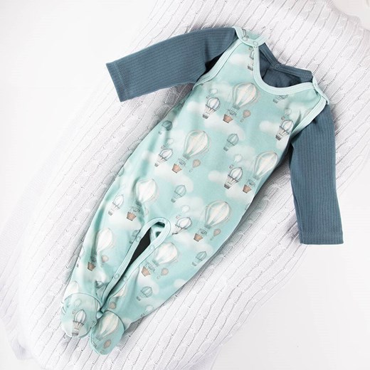 Komplet śpiochy kaftanik niemowlęcy dla chłopca Eevi Balloons ze sklepu lenaodniemowlakadoszkolniaka.pl w kategorii Śpiochy - zdjęcie 187437957