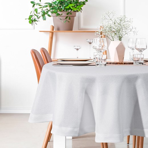 OBRUS STELLA 2 FI 180 CM BIAŁY ze sklepu lenaodniemowlakadoszkolniaka.pl w kategorii Obrusy i bieżniki - zdjęcie 187438349