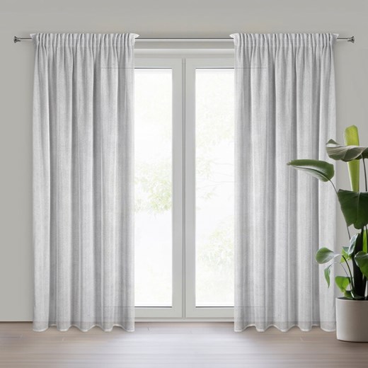 ZASŁONA GOTOWA ALEKSA NA TAŚMIE 140 X 270 CM SREBRNY ze sklepu lenaodniemowlakadoszkolniaka.pl w kategorii Zasłony - zdjęcie 187438838