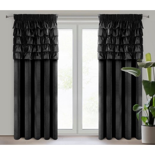 ZASŁONA GOTOWA AURA NA TAŚMIE 140 X 270 CM CZARNY ze sklepu lenaodniemowlakadoszkolniaka.pl w kategorii Zasłony - zdjęcie 187439808