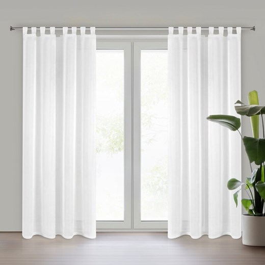 FIRANA GOTOWA LUCY NA SZELKACH 140 X 250 CM BIAŁY ze sklepu lenaodniemowlakadoszkolniaka.pl w kategorii Firany - zdjęcie 187440485