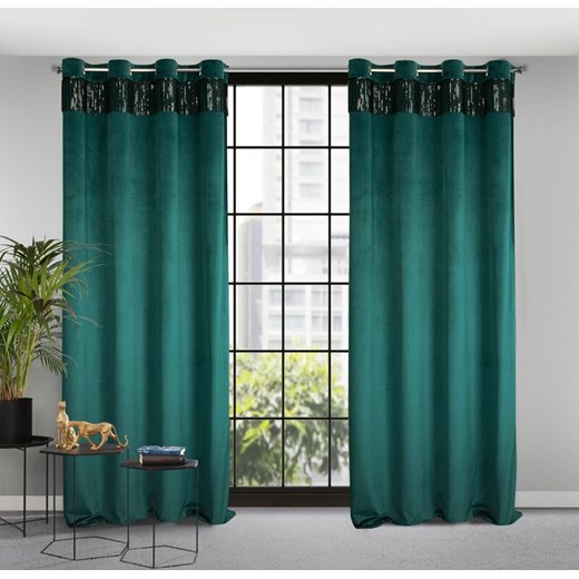 ZASŁONA GOTOWA JASPER 140 X 250 CM CIEMNOTURKUSOWY ze sklepu lenaodniemowlakadoszkolniaka.pl w kategorii Zasłony - zdjęcie 187441017