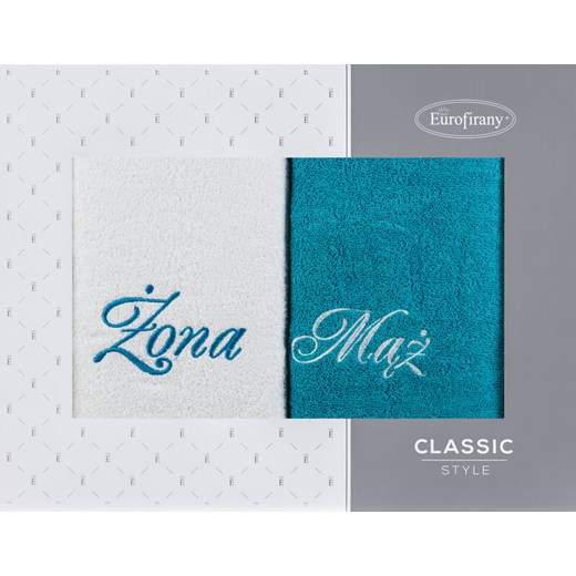 KOMPLET RĘCZNIKÓW MĄŻ ŻONA 47 X 37 X 7 CM BIAŁY ze sklepu lenaodniemowlakadoszkolniaka.pl w kategorii Ręczniki - zdjęcie 187443326