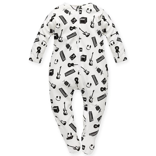 Pajac niemowlęcy ecru wyprawka Pinokio Lets rock ze sklepu lenaodniemowlakadoszkolniaka.pl w kategorii Pajacyki - zdjęcie 187443599