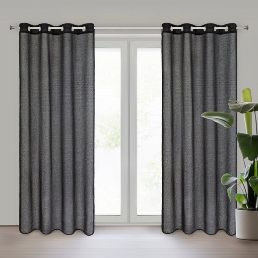 ZASŁONA GOTOWA AGIS 140 X 250 CM CZARNY ze sklepu lenaodniemowlakadoszkolniaka.pl w kategorii Zasłony - zdjęcie 187446268