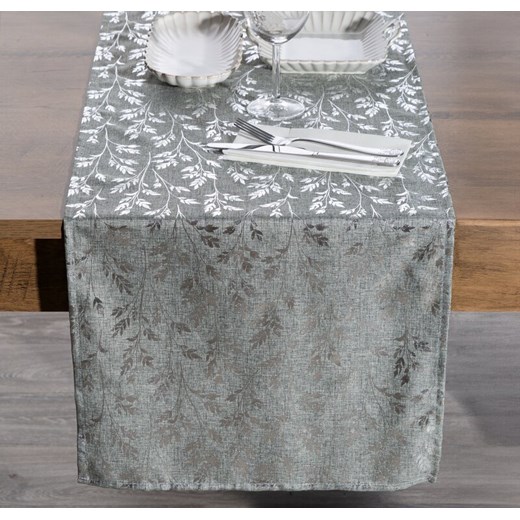 OBRUS SIMONA 40 X 140 CM SREBRNY ze sklepu lenaodniemowlakadoszkolniaka.pl w kategorii Obrusy i bieżniki - zdjęcie 187447908