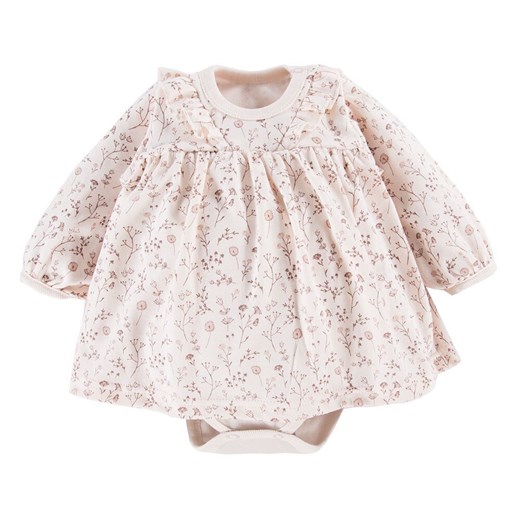 Body tunika z długim rękawem niemowlęce krem Eevi Bloom ze sklepu lenaodniemowlakadoszkolniaka.pl w kategorii Body niemowlęce - zdjęcie 187448559