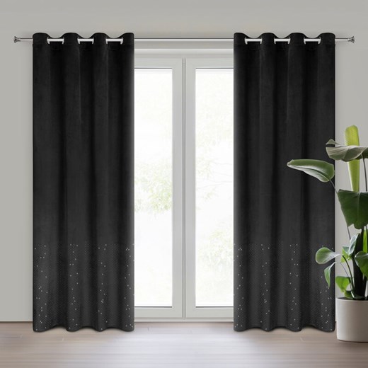 ZASŁONA GOTOWA ARIADNA 140 X 250 CM CZARNY ze sklepu lenaodniemowlakadoszkolniaka.pl w kategorii Zasłony - zdjęcie 187449066