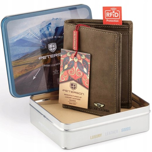 Portfel męski skórzany skóra naturalna Peterson ze sklepu lenaodniemowlakadoszkolniaka.pl w kategorii Portfele męskie - zdjęcie 187451079