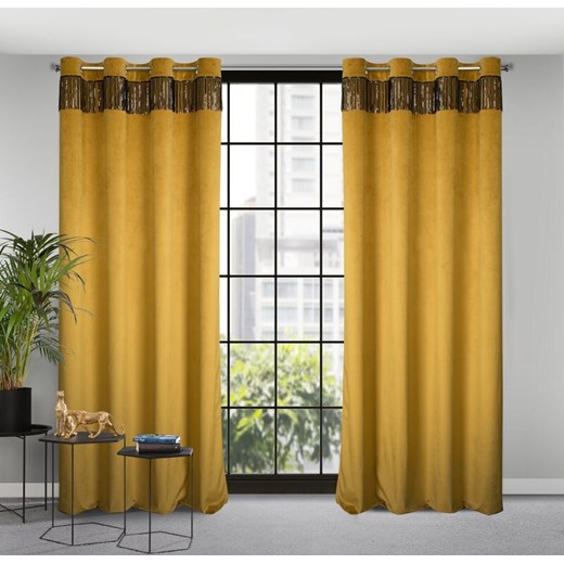 ZASŁONA GOTOWA JASPER 140 X 250 CM ZŁOTY ze sklepu lenaodniemowlakadoszkolniaka.pl w kategorii Zasłony - zdjęcie 187452168