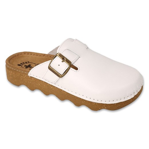 Dr Orto MED klapki damskie skórzane białe profilaktyczno zdrowotne ze sklepu lenaodniemowlakadoszkolniaka.pl w kategorii Klapki damskie - zdjęcie 187453557