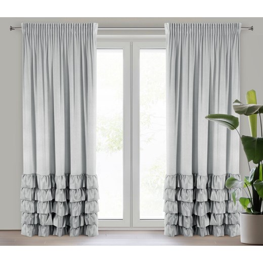 ZASŁONA GOTOWA DANI NA TAŚMIE 140 X 250 CM SREBRNY ze sklepu lenaodniemowlakadoszkolniaka.pl w kategorii Zasłony - zdjęcie 187454859