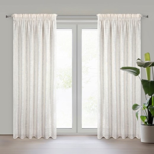 ZASŁONA GOTOWA KARLI NA TAŚMIE 140 X 270 CM NATURALNY ze sklepu lenaodniemowlakadoszkolniaka.pl w kategorii Zasłony - zdjęcie 187455057