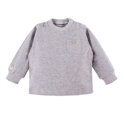 BLUZKA SIMPLY COMFY KIESZON SZARY EWA KLUCZE ze sklepu lenaodniemowlakadoszkolniaka.pl w kategorii Odzież dla niemowląt - zdjęcie 187455377