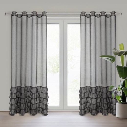 FIRANA GOTOWA CARLI 140 X 250 CM CZARNY ze sklepu lenaodniemowlakadoszkolniaka.pl w kategorii Firany - zdjęcie 187455848