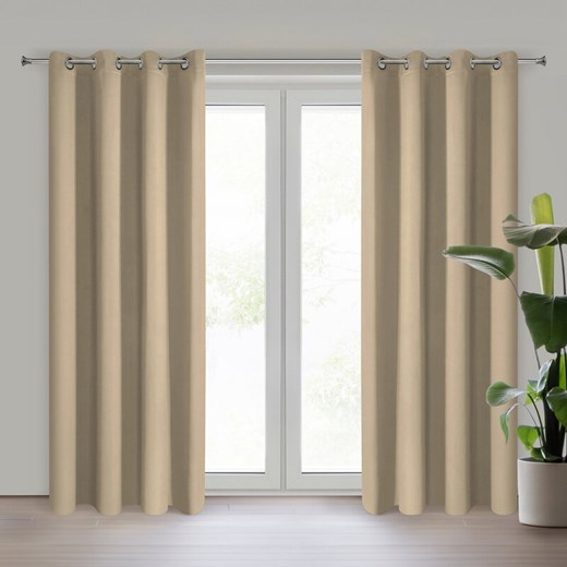 ZASŁONA GOTOWA NERISA 140 X 250 CM BEŻOWY ze sklepu lenaodniemowlakadoszkolniaka.pl w kategorii Zasłony - zdjęcie 187455878