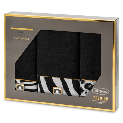 KOMPLET RĘCZNIKÓW EVA 22 46 X 36 X 7 CM CZARNY ze sklepu lenaodniemowlakadoszkolniaka.pl w kategorii Ręczniki - zdjęcie 187456117