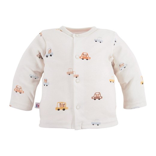 Kaftanik niemowlęcy rozpinany ecru Eevi Cars&Bears ze sklepu lenaodniemowlakadoszkolniaka.pl w kategorii Kaftaniki i bluzki - zdjęcie 187457426