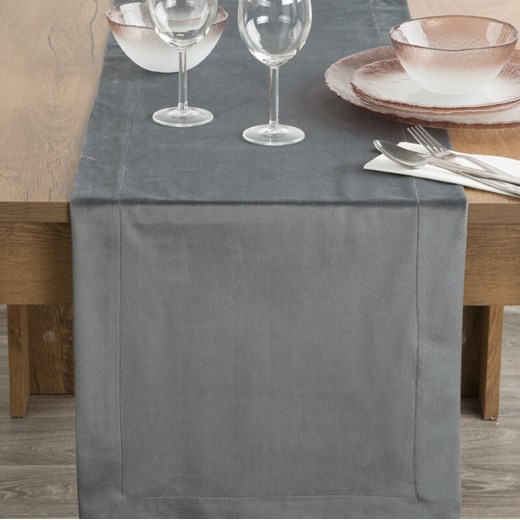 OBRUS MELINDA 40 X 140 CM STALOWY ze sklepu lenaodniemowlakadoszkolniaka.pl w kategorii Obrusy i bieżniki - zdjęcie 187460639