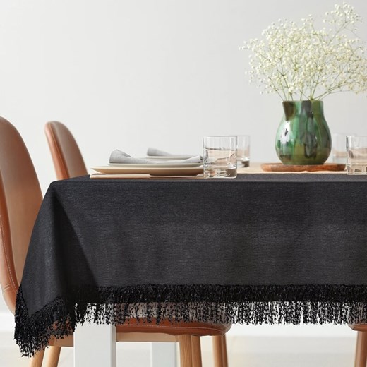 OBRUS JASPER 140 X 260 CM CZARNY ze sklepu lenaodniemowlakadoszkolniaka.pl w kategorii Obrusy i bieżniki - zdjęcie 187462608