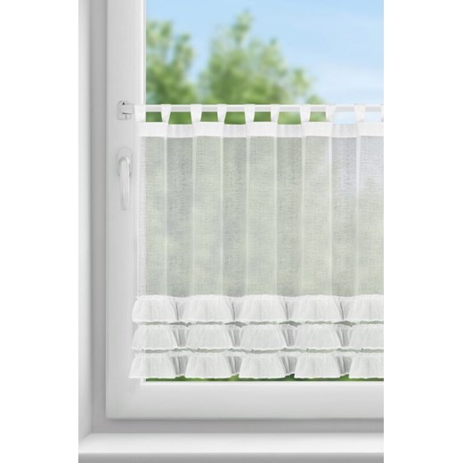 FIRANA GOTOWA LILIAN 2 NA SZELKACH 150 X 70 CM BIAŁY ze sklepu lenaodniemowlakadoszkolniaka.pl w kategorii Firany - zdjęcie 187463149