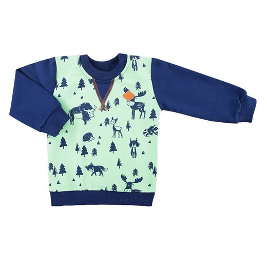 BLUZA TRIP DRES CHŁ ZIELONY DRUK Ewa Klucze ze sklepu lenaodniemowlakadoszkolniaka.pl w kategorii Odzież dla niemowląt - zdjęcie 187464316