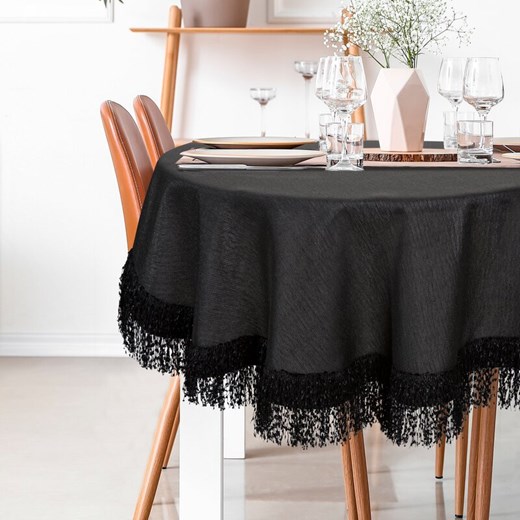 OBRUS JASPER FI 150 CM CZARNY ze sklepu lenaodniemowlakadoszkolniaka.pl w kategorii Obrusy i bieżniki - zdjęcie 187465499