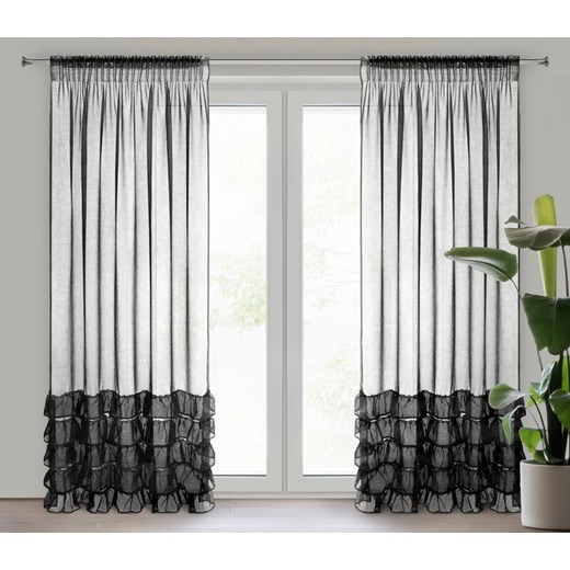 FIRANA GOTOWA DANI 1 NA TAŚMIE 140 X 250 CM CZARNY ze sklepu lenaodniemowlakadoszkolniaka.pl w kategorii Firany - zdjęcie 187466295