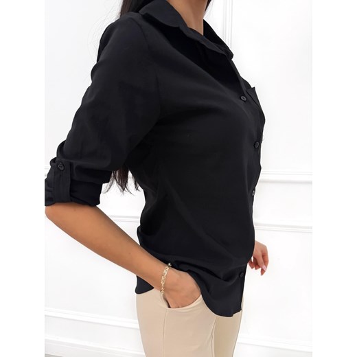 Czarna Damska Koszula Slim Modnakiecka.pl 42 ModnaKiecka.pl