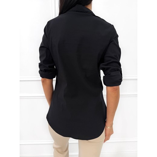 Czarna Damska Koszula Slim Modnakiecka.pl 44 ModnaKiecka.pl