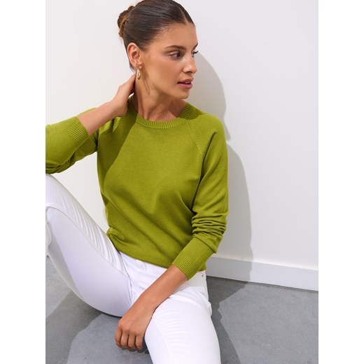 Mohito - Oliwkowy sweter z wiskozą - oliwkowy ze sklepu Mohito w kategorii Swetry damskie - zdjęcie 187470299
