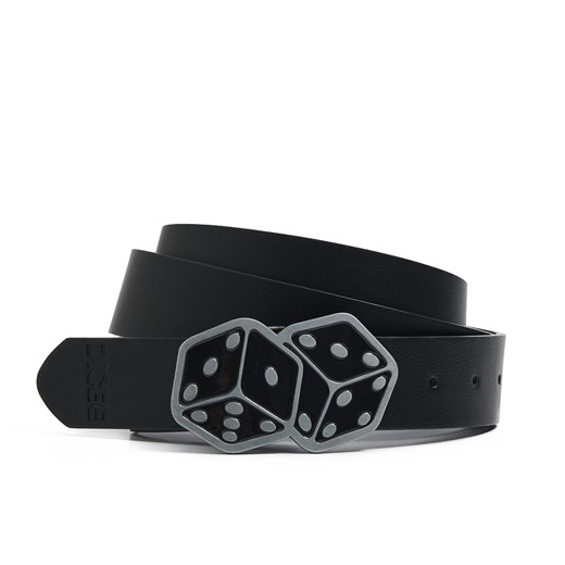Cropp - Pasek z klamrą w kształcie kostek do gry - czarny Cropp S/M Cropp