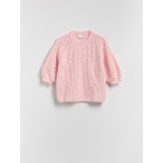 Reserved - Sweter z wełną - pastelowy róż ze sklepu Reserved w kategorii Swetry damskie - zdjęcie 187470417
