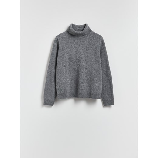 Reserved - Wełniany sweter z golfem - szary ze sklepu Reserved w kategorii Swetry damskie - zdjęcie 187470426