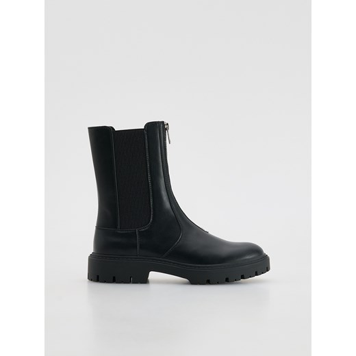 Reserved - Botki z suwakiem - czarny Reserved 38 Reserved