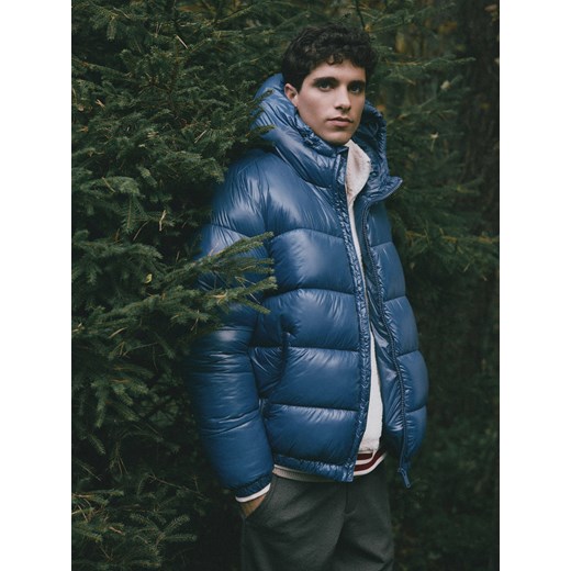 Reserved - Pikowana kurtka z kapturem - niebieski ze sklepu Reserved w kategorii Kurtki męskie - zdjęcie 187470446