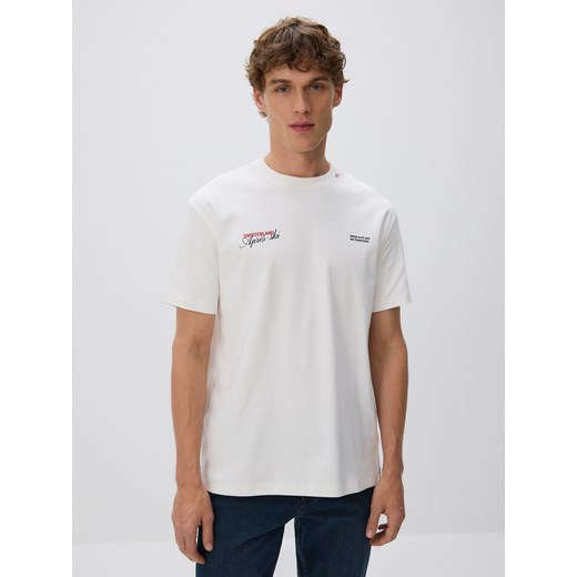 Reserved - T-shirt comfort z nadrukiem - złamana biel ze sklepu Reserved w kategorii T-shirty męskie - zdjęcie 187470477