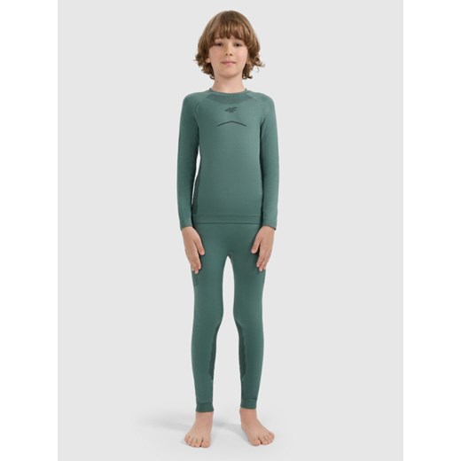 Chłopięca bielizna termoaktywna komplet 4F 4FJRAW25USEAM265 - zielona ze sklepu Sportstylestory.com w kategorii Bielizna termoaktywna - zdjęcie 187470977