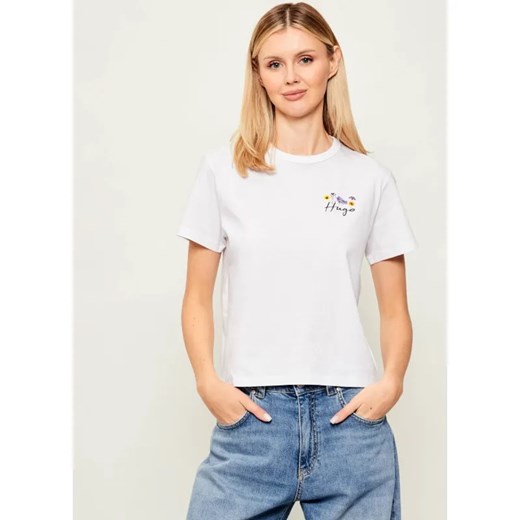 HUGO T-shirt Destrel_4 | Regular Fit ze sklepu Gomez Fashion Store w kategorii Bluzki damskie - zdjęcie 187471186