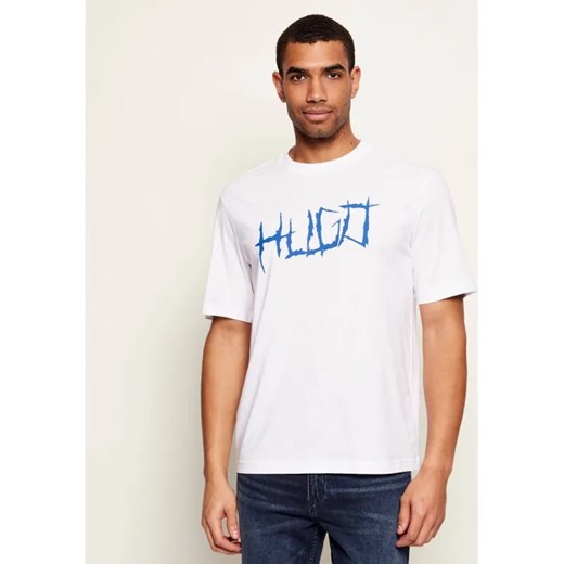 Hugo Blue T-shirt Namerix | Regular Fit ze sklepu Gomez Fashion Store w kategorii T-shirty męskie - zdjęcie 187471188