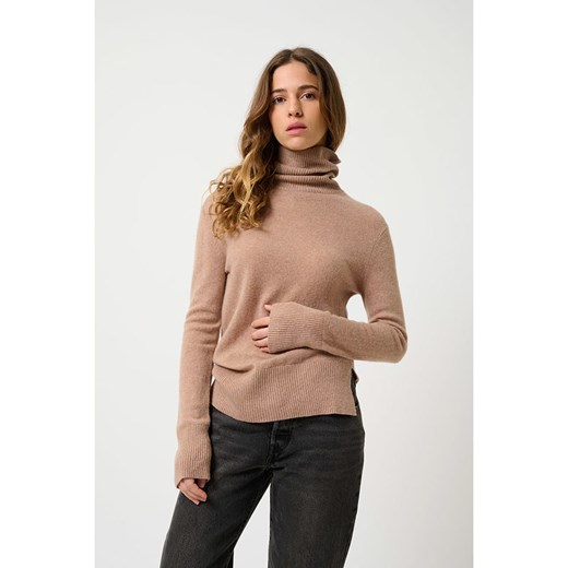 AUTHENTIC CASHMERE Kaszmirowy golf &quot;Fornet&quot; w kolorze jasnobrązowym XXL promocja Limango Polska