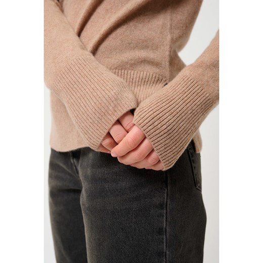 AUTHENTIC CASHMERE Kaszmirowy golf &quot;Fornet&quot; w kolorze jasnobrązowym XXL promocyjna cena Limango Polska