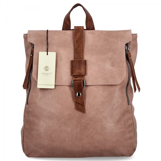 Plecak Damski Vintage XL firmy Herisson 1652H2023-11 Brudny Róż Herisson One Size okazja PaniTorbalska