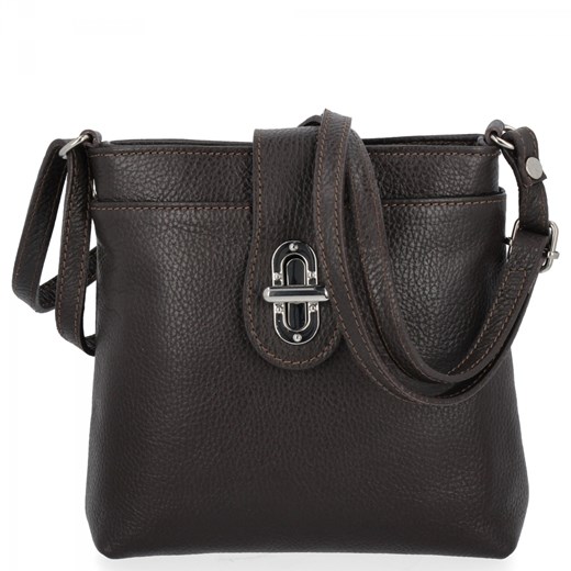 Elegancka Torebka Skórzana Włoska Listonoszka 201 Czekoladowa ze sklepu PaniTorbalska w kategorii Listonoszki - zdjęcie 187472245