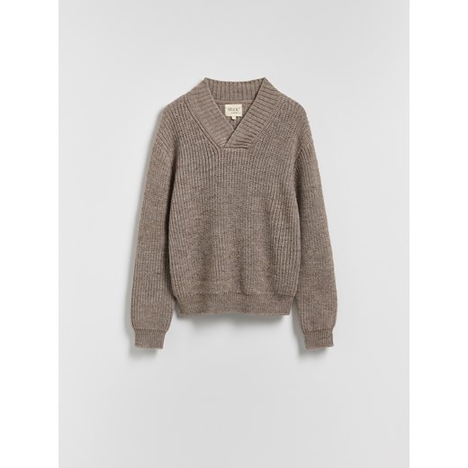 Reserved - Sweter z wełną - beżowy ze sklepu Reserved w kategorii Swetry męskie - zdjęcie 187472678