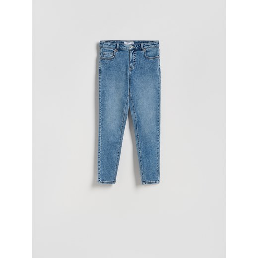 Reserved - Jeansy slim fit mid rise - niebieski ze sklepu Reserved w kategorii Jeansy damskie - zdjęcie 187472759