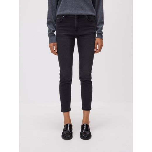 Reserved - Jeansy slim fit mid rise - czarny ze sklepu Reserved w kategorii Jeansy damskie - zdjęcie 187472786